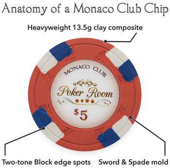 500ct Claysmith Gaming Monaco Club Chip Set in Aluminum