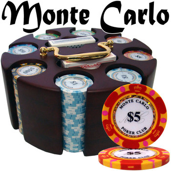 Pre-Pack - 200 Ct Monte Carlo Chip Set in Wooden Carousel