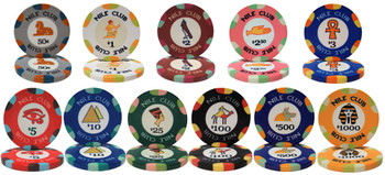 600 Ct Custom Breakout Nile Club Chip Set - Acrylic Case