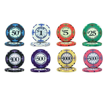 300 Ct Standard Breakout Scroll Poker Chip Set Aluminum Case