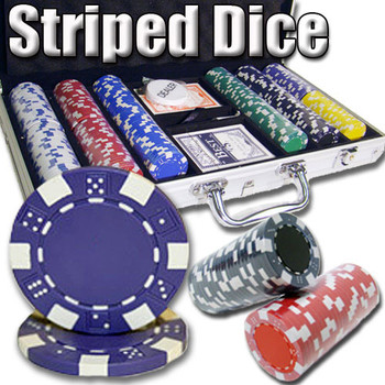 300 Ct - Pre-Packaged - Striped Dice 11.5 G - Aluminum