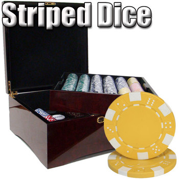 750 Ct - Pre-Packaged - Striped Dice 11.5 G - Mahogany