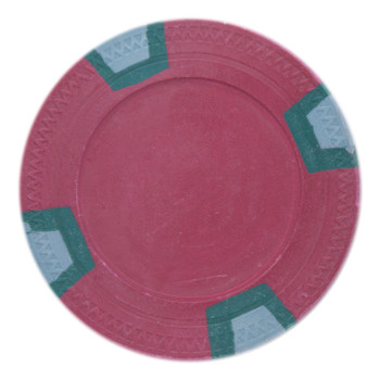 Roll of 25 - Red Blank Claysmith Double Trapezoid Poker Chip