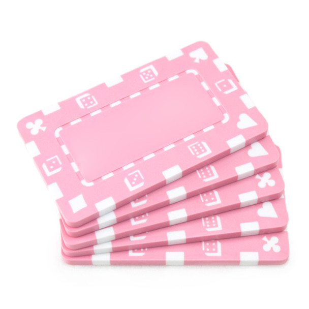 5 Pink Rectangular Poker Chips