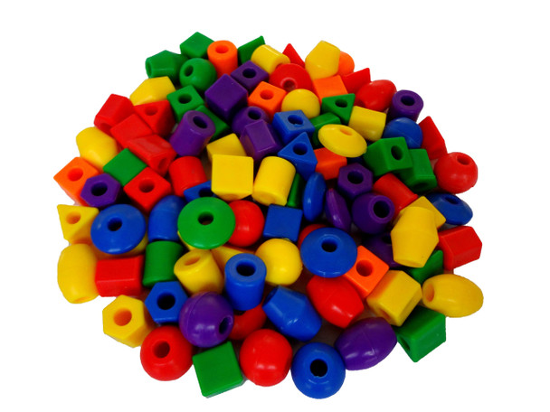 Assorted Plastic Jumbo Beads with Lacing Strings