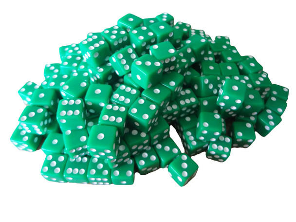 8mm Green Dice w/ White Pips