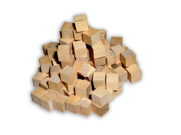 100 Count - 16mm Wooden Cubes