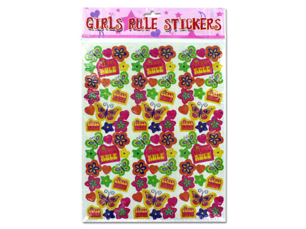 &quot;Girls Rule&quot; Stickers (pack of 12)