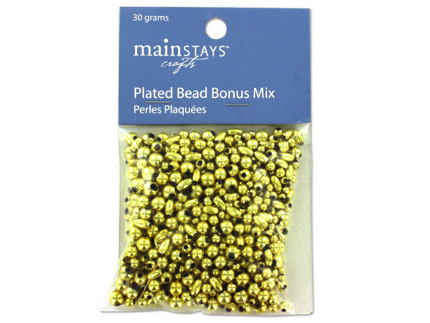 Gold Colored Plastic Beads (pack of 30)