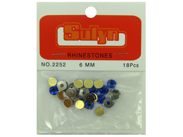 Sapphire Rhinestones with Mounts (pack of 24)
