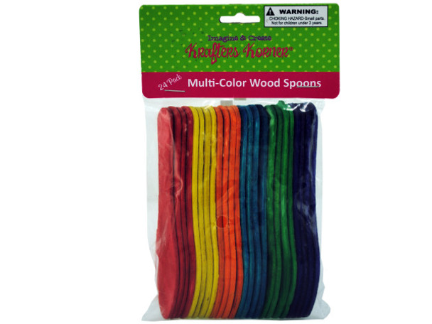 Multi-Colored Wood Craft Spoons (pack of 25)