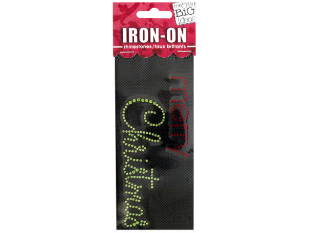 &#039;Merry Christmas&#039; Rhinestone Iron-On Transfer (pack of 24)