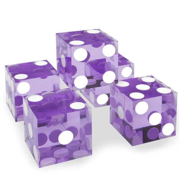 (5) New Violet 19mm Precision Dice w/Matching Serial #s