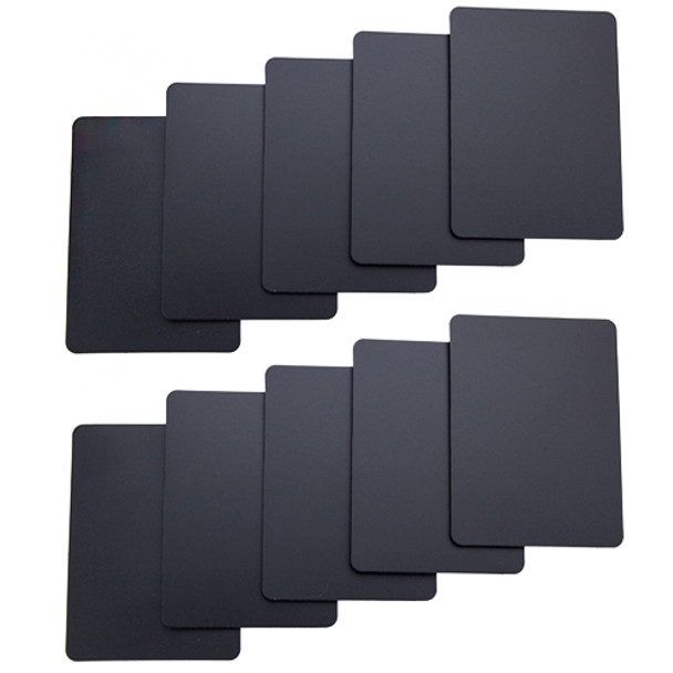 Set of 10 Black Plastic Poker Size Cut Cards