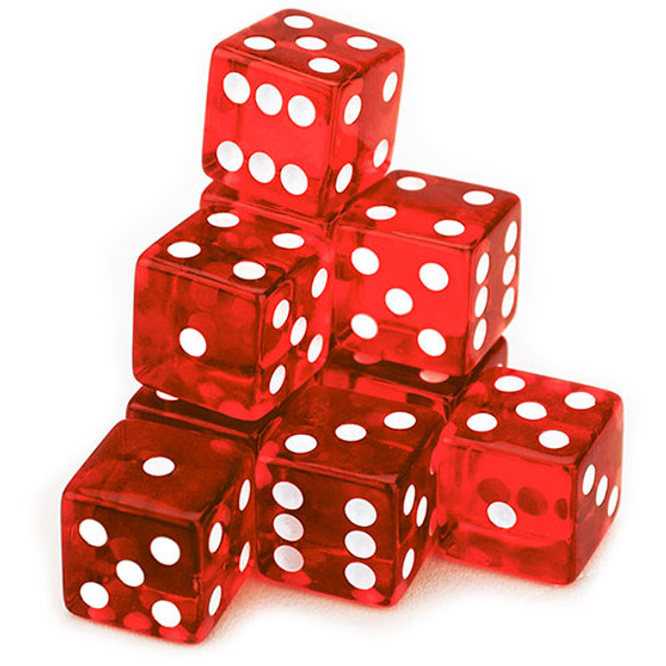 10 Red Dice - 19 mm