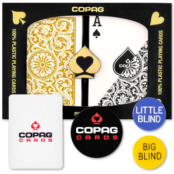 Copag Dealer Kit - 1546 Black/Gold Poker Regular