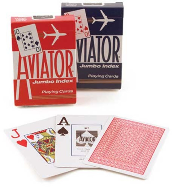 Aviator Poker, Jumbo Index, 12 Decks Red Blue