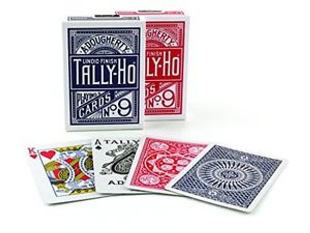 Tally-Ho Half Fan/Circle Backs, 12 Decks Red/Blue