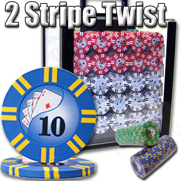 1,000 Ct - Pre-Packaged - 2 Stripe Twist 8 G - Acrylic