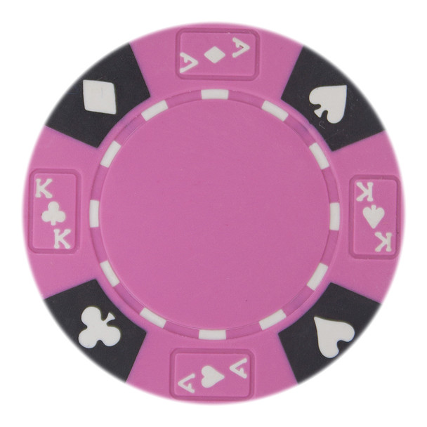 Roll of 25 - Pink - Ace King Suited 14 Gram Poker Chips
