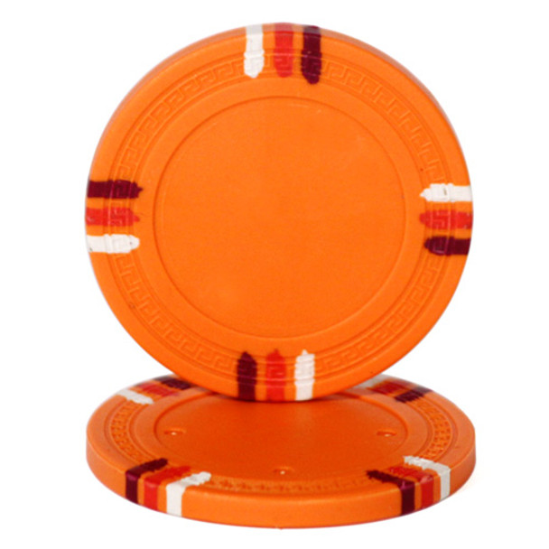 Orange Blank Claysmith 12 Stripe Poker Chip - 13.5 grams