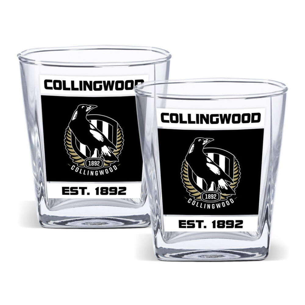 Collingwood Spirit Glasses 2Pk | Official Collingwood FC Merchandise