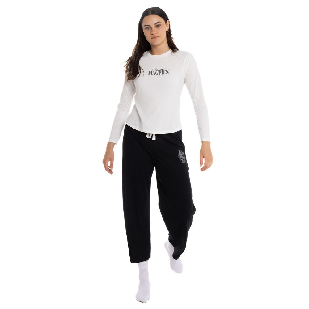 Collingwood Womens Long Sleeve Pant PJ Set | Official Collingwood FC Merchandise