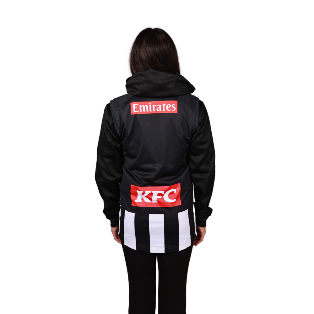 Collingwood 2025 Nike Adults Home Guernsey - rear view over hoodie