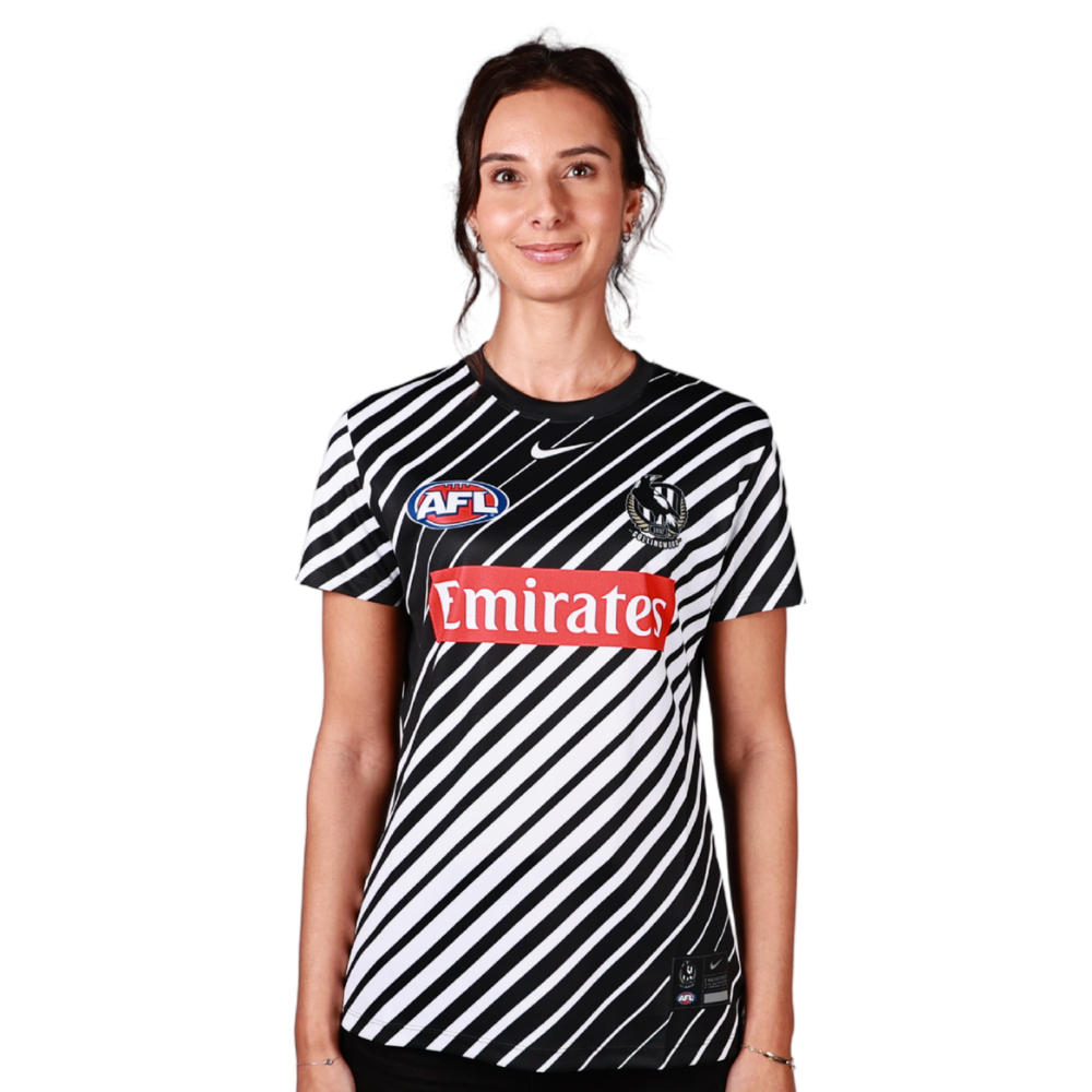 Collingwood 2025 Nike Womens Run Out Top | Official Collingwood FC Merchandise