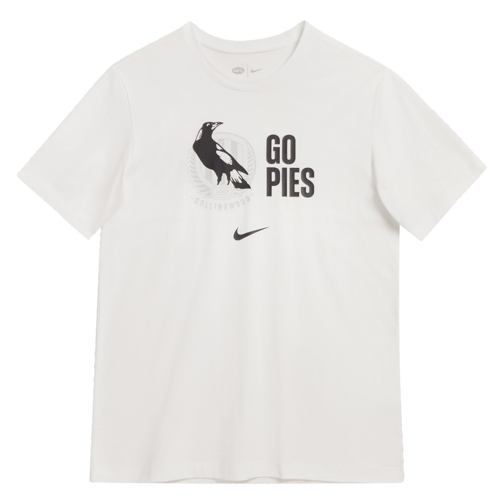 Collingwood 2025 Nike Mens White Graphic Tee