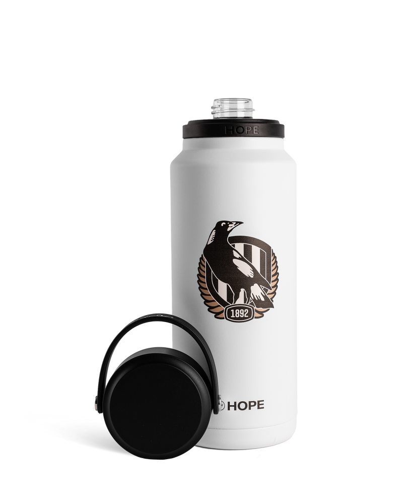 Collingwood x Hope Performance 1 Litre White Drink Bottle | Official Collingwood FC Merchandise