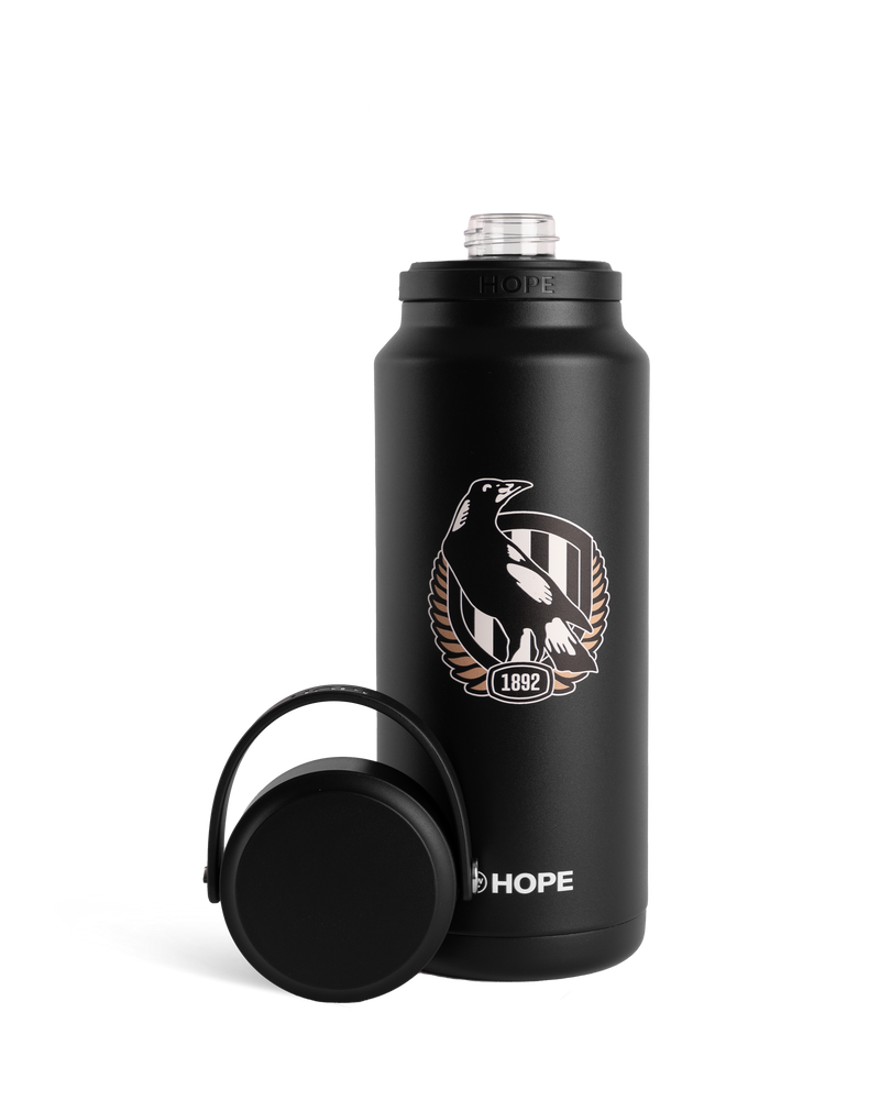 Collingwood x Hope Performance 1 Litre Black Drink Bottle | Official Collingwood FC Merchandise