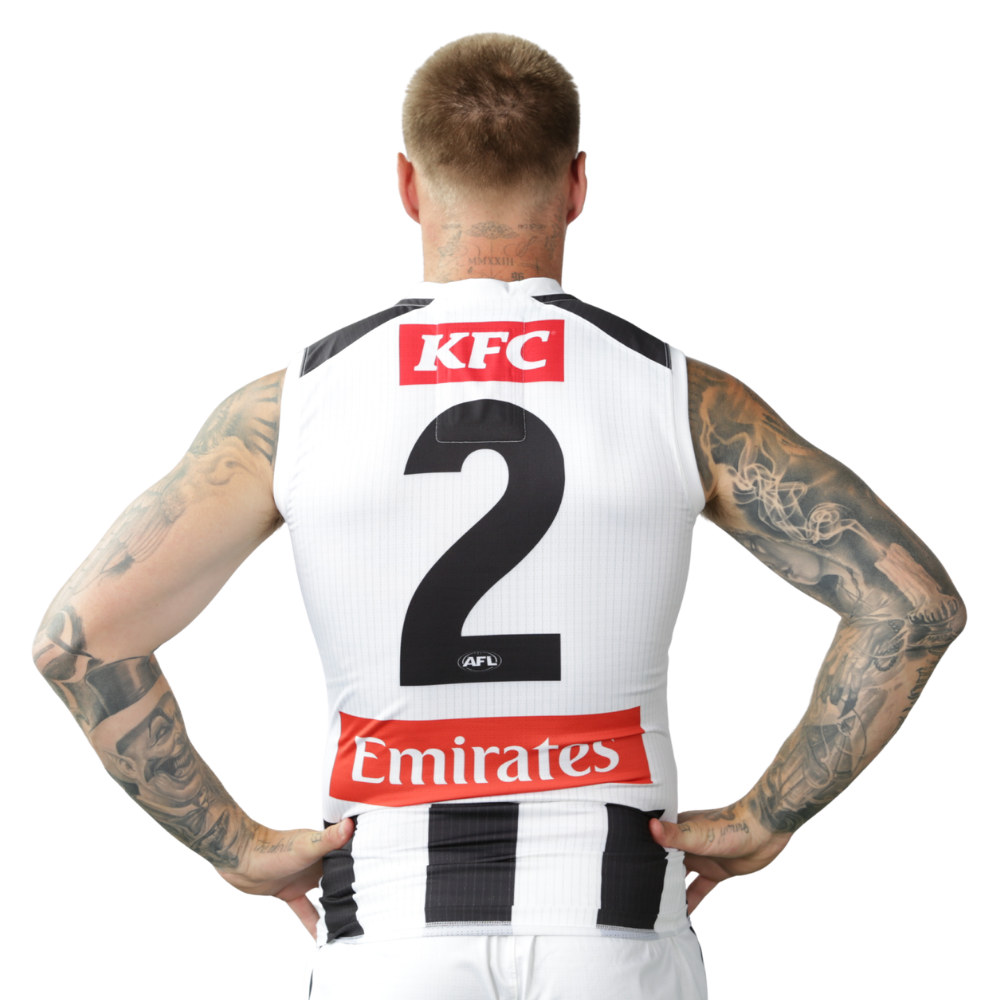 Collingwood Official Heat Press Name - Black/White | Official Collingwood FC Merchandise
