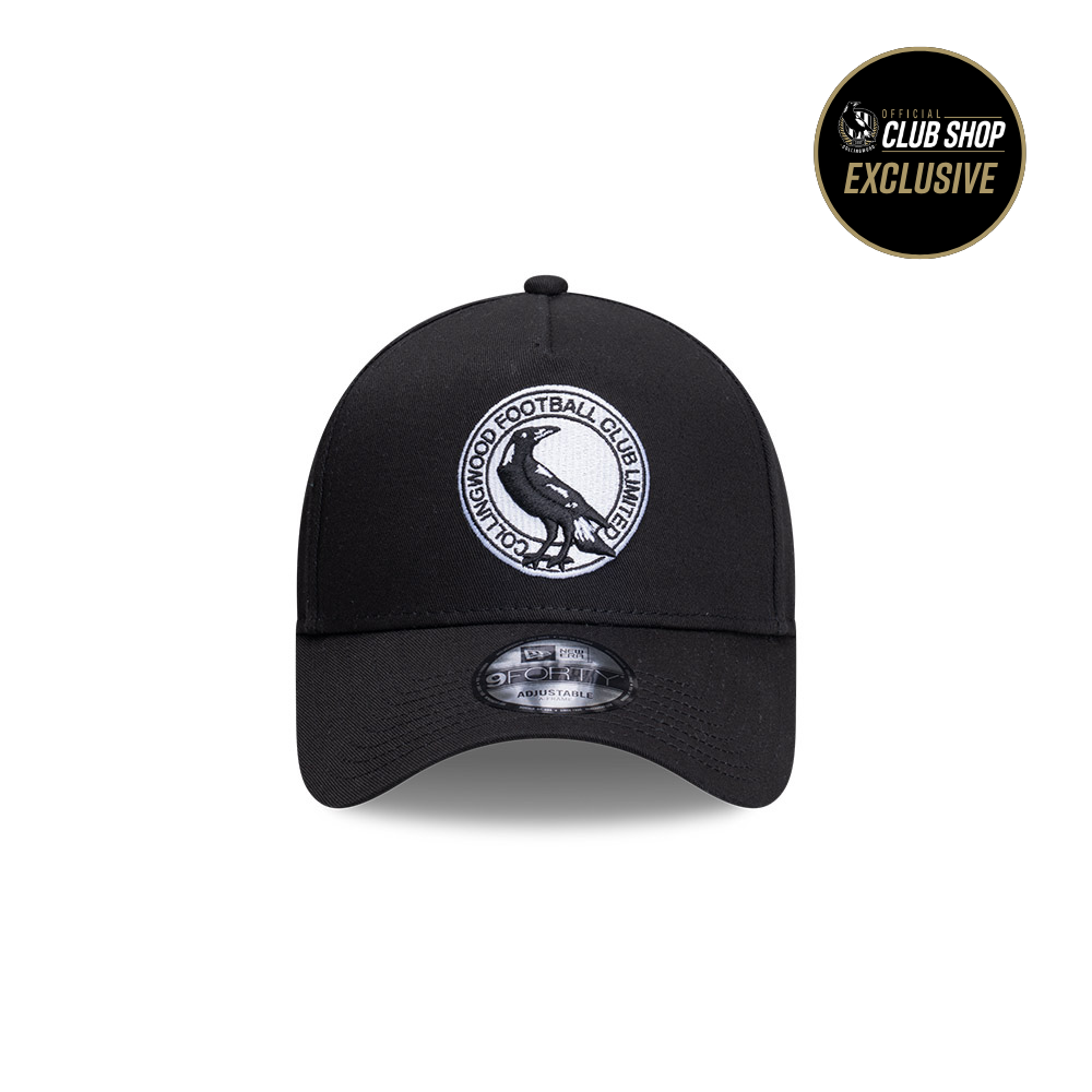 Collingwood New Era 9FORTY A-Frame Basic Black Cap