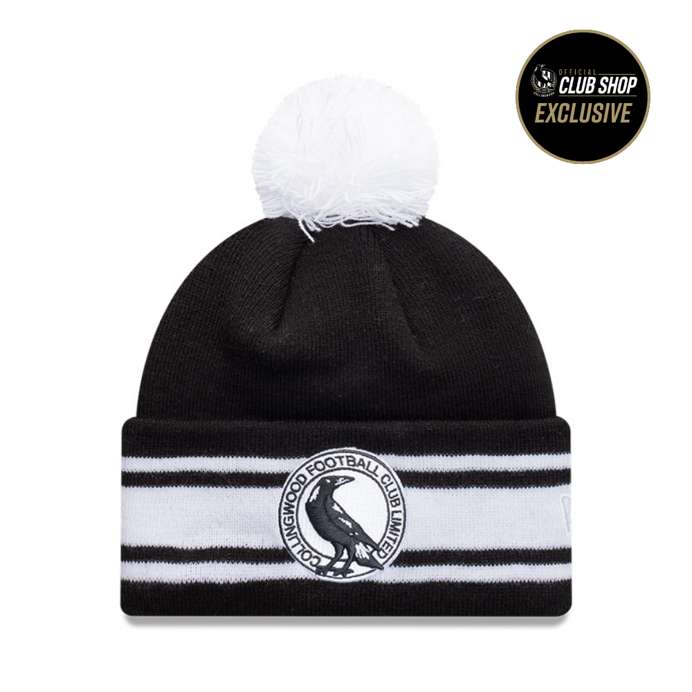 Collingwood New Era Basic Cuff Stripe KNIT Beanie | Official Collingwood FC Merchandise