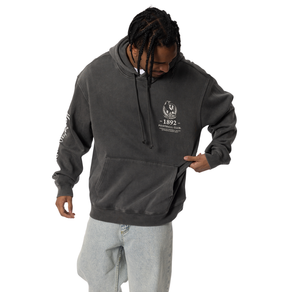 Collingwood Acid Wash Hood | Official Collingwood FC Merchandise