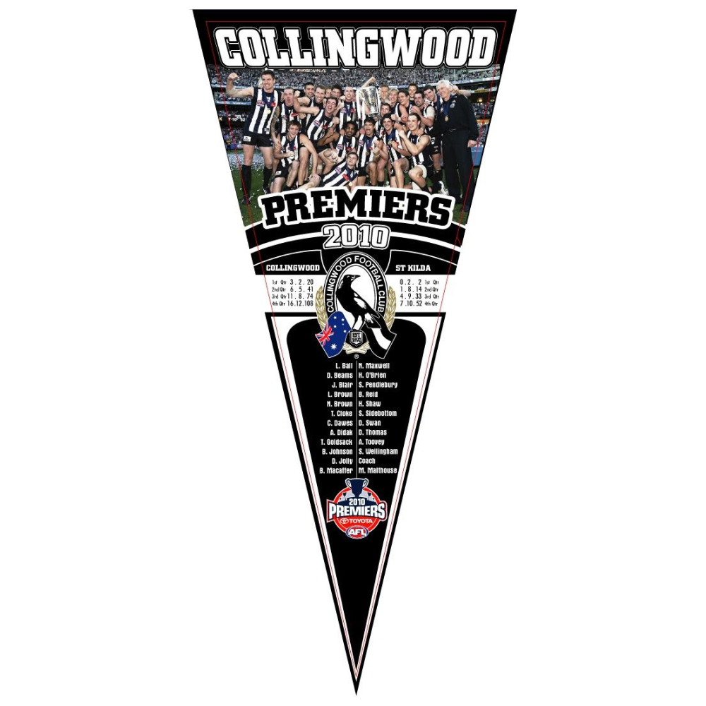 Collingwood 2010 Grand Final Pennant | Official Collingwood FC Merchandise