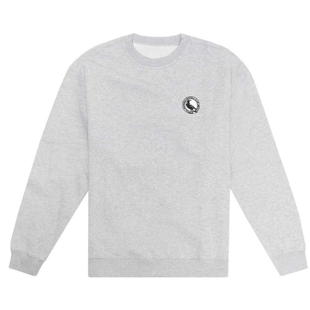 Collingwood Logo Basic Grey Crew | Official Collingwood FC Merchandise
