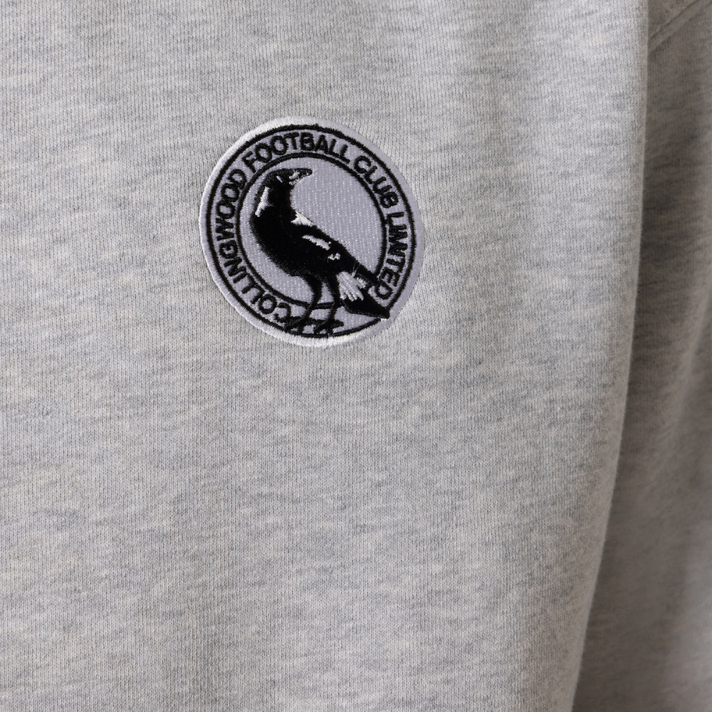 Collingwood Logo Basic Grey Crew | Official Collingwood FC Merchandise