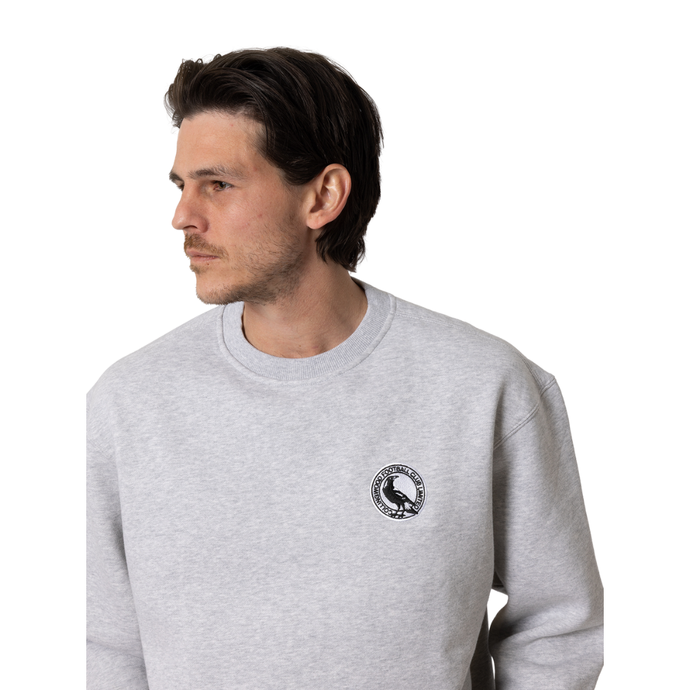 Collingwood Logo Basic Grey Crew | Official Collingwood FC Merchandise