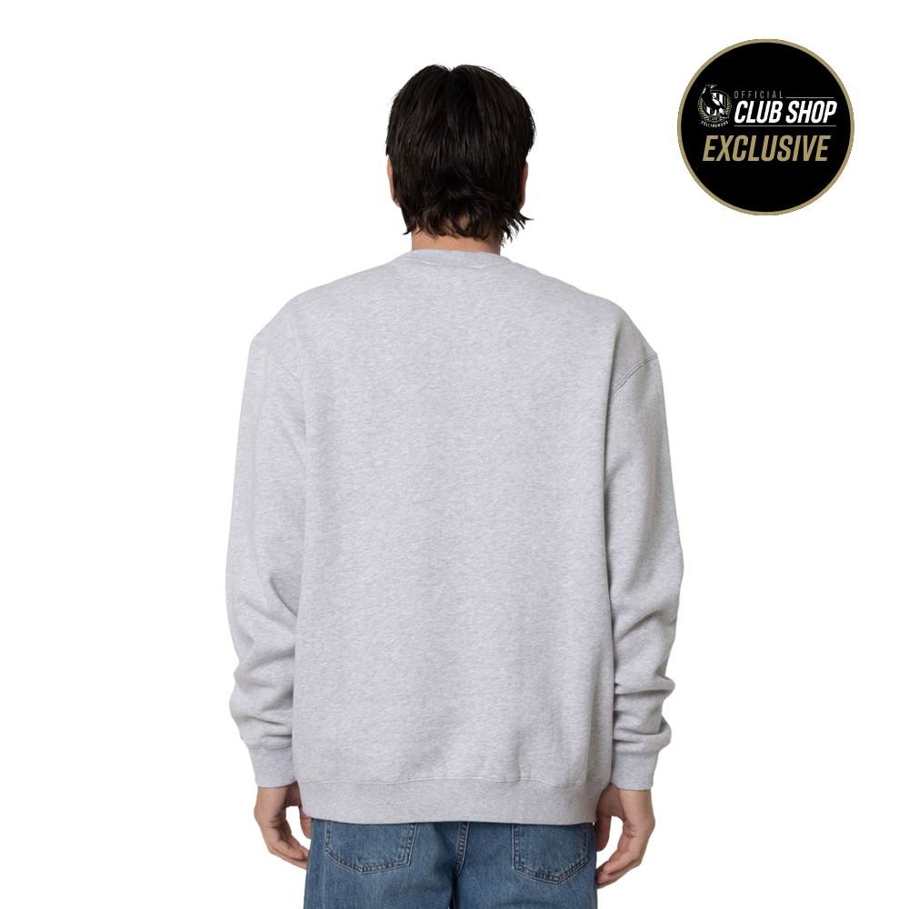 Collingwood Logo Basic Grey Crew | Official Collingwood FC Merchandise
