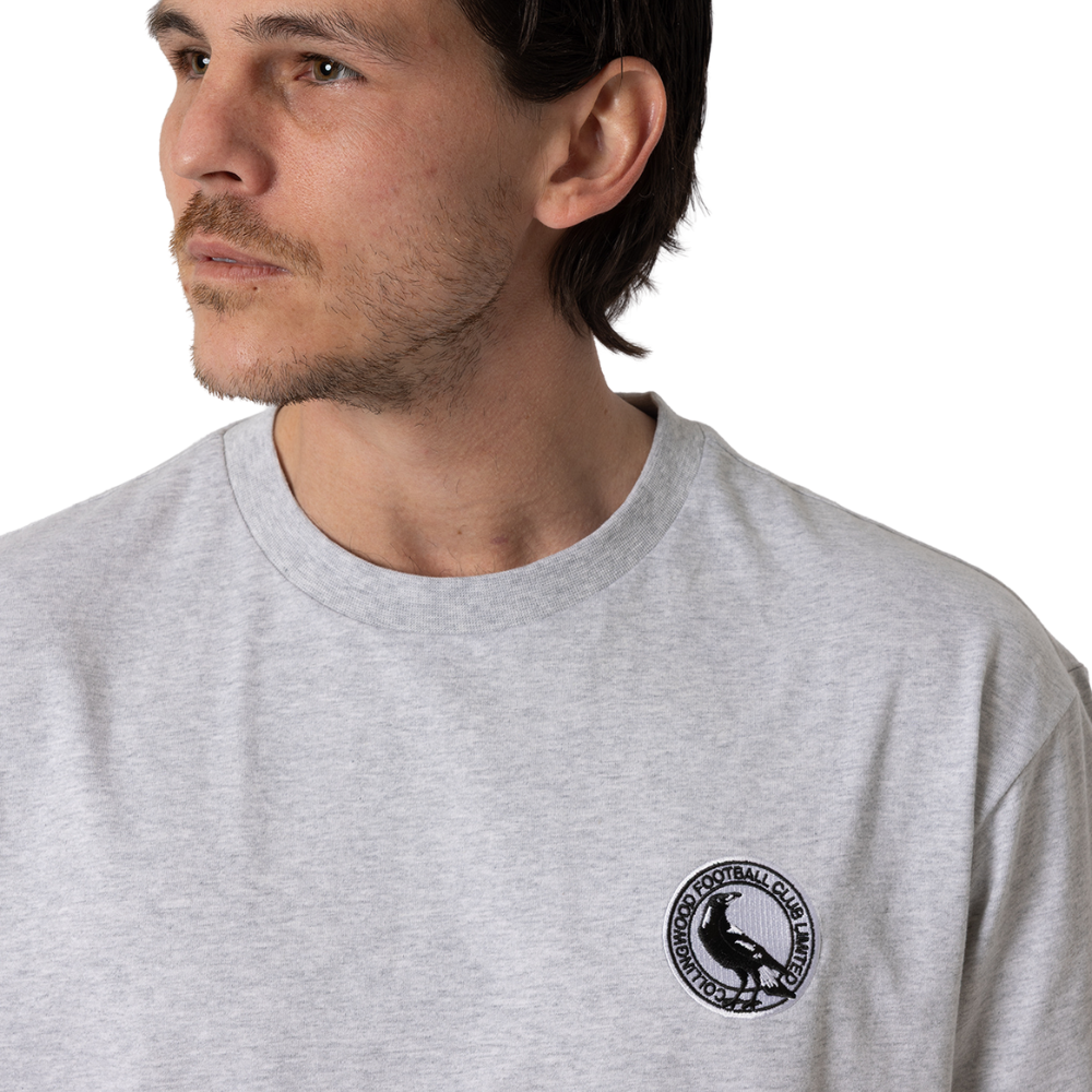 Collingwood Logo Basic Grey Tee | Official Collingwood FC Merchandise
