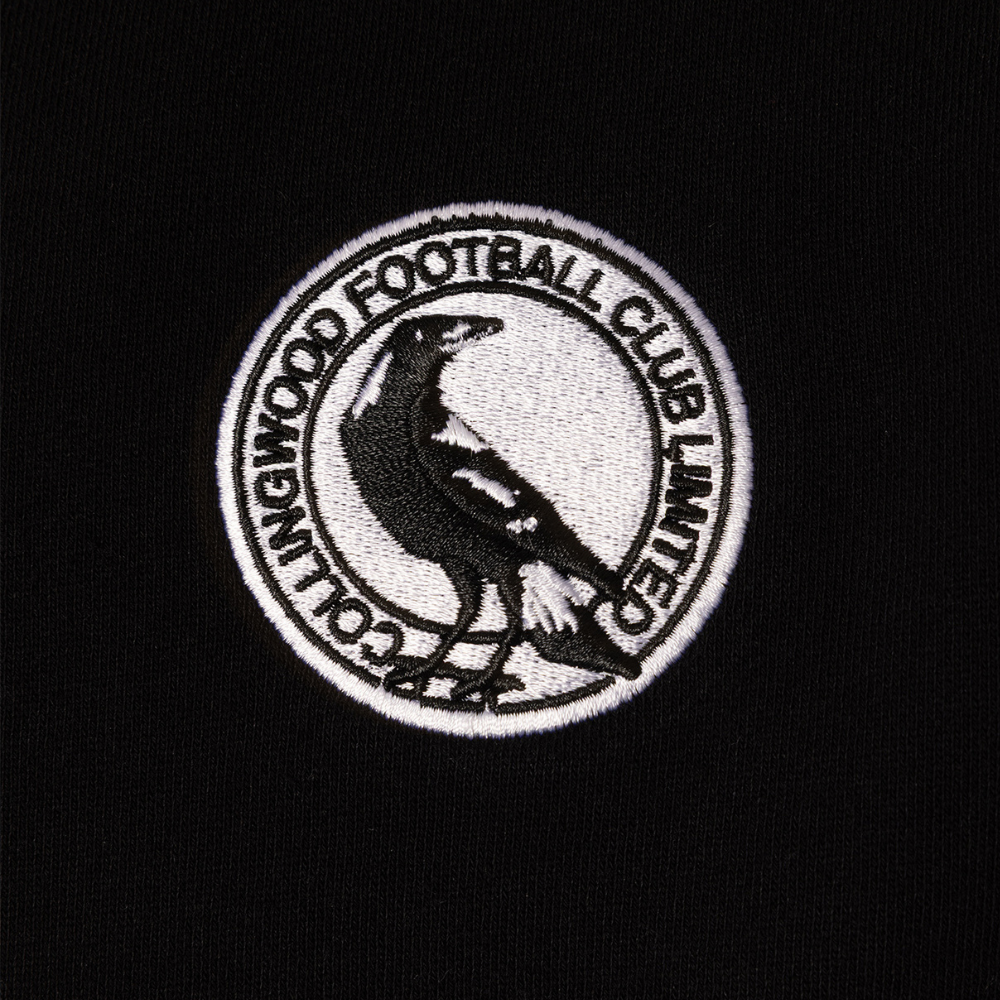 Collingwood Logo Basic 1/4 Zip Black Crew | Official Collingwood FC Merchandise