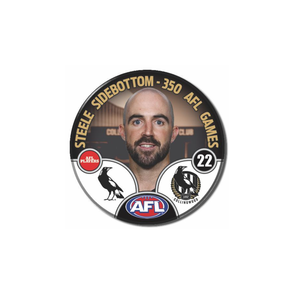 Collingwood Steele Sidebottom 350 Game Limited-Edition Player Badge