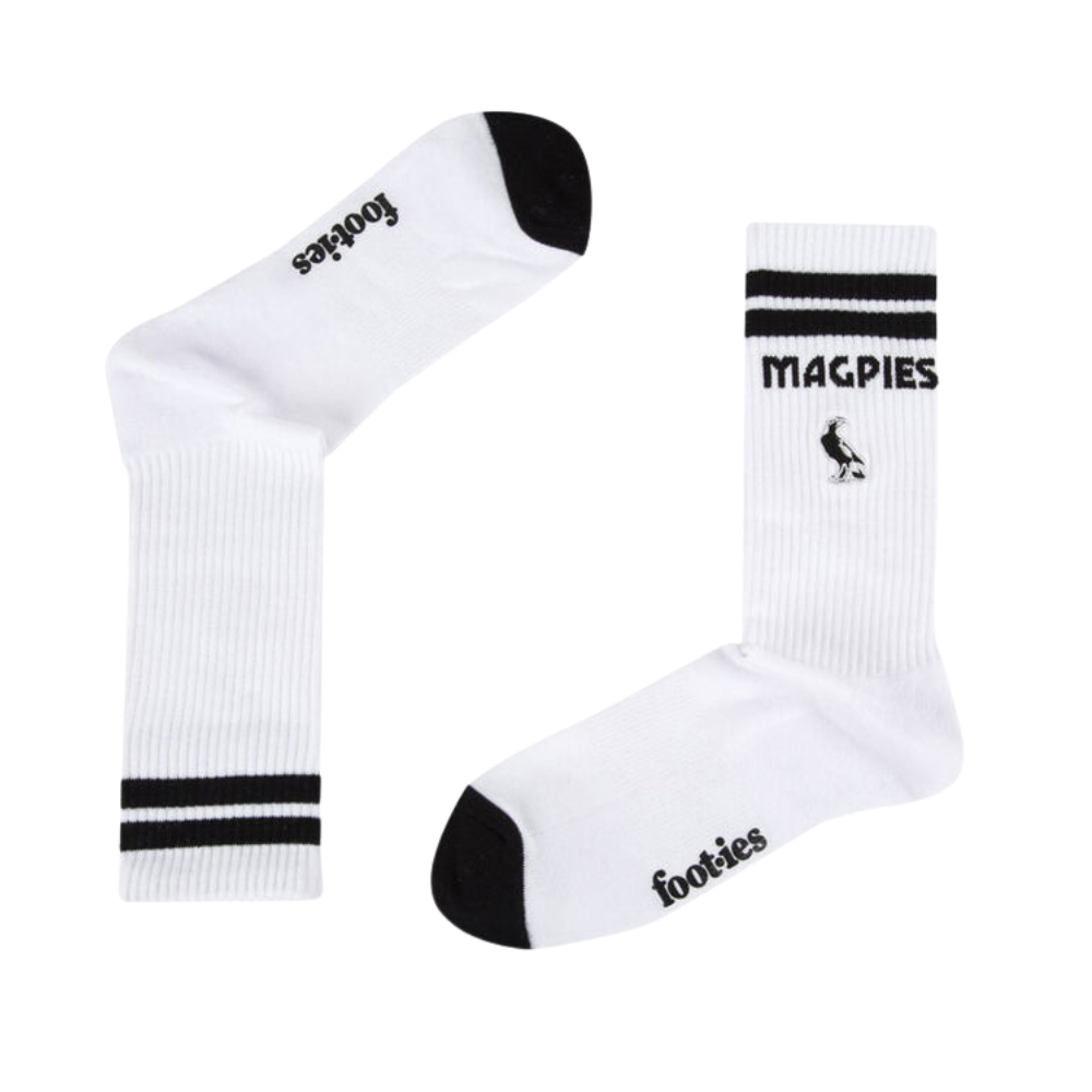 Collingwood Foot-ies Mascot Sneaker 2 Pack Socks M/L - White socks View
