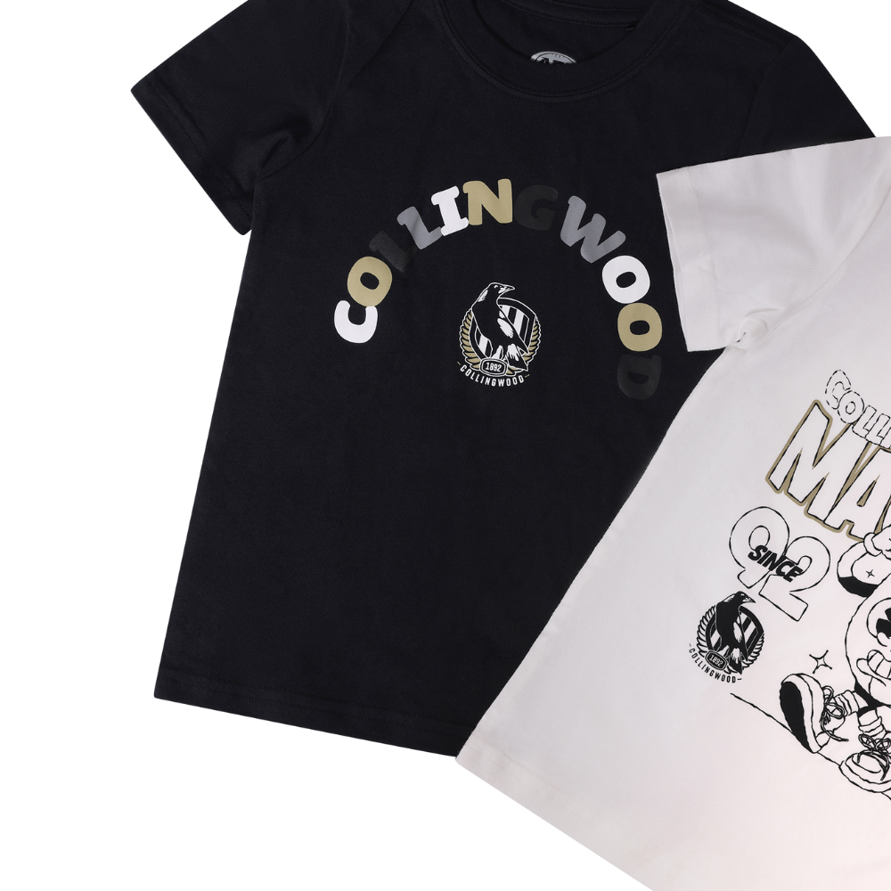 Collingwood Kids Twin Pack Graphic Tees | Official Collingwood FC Merchandise