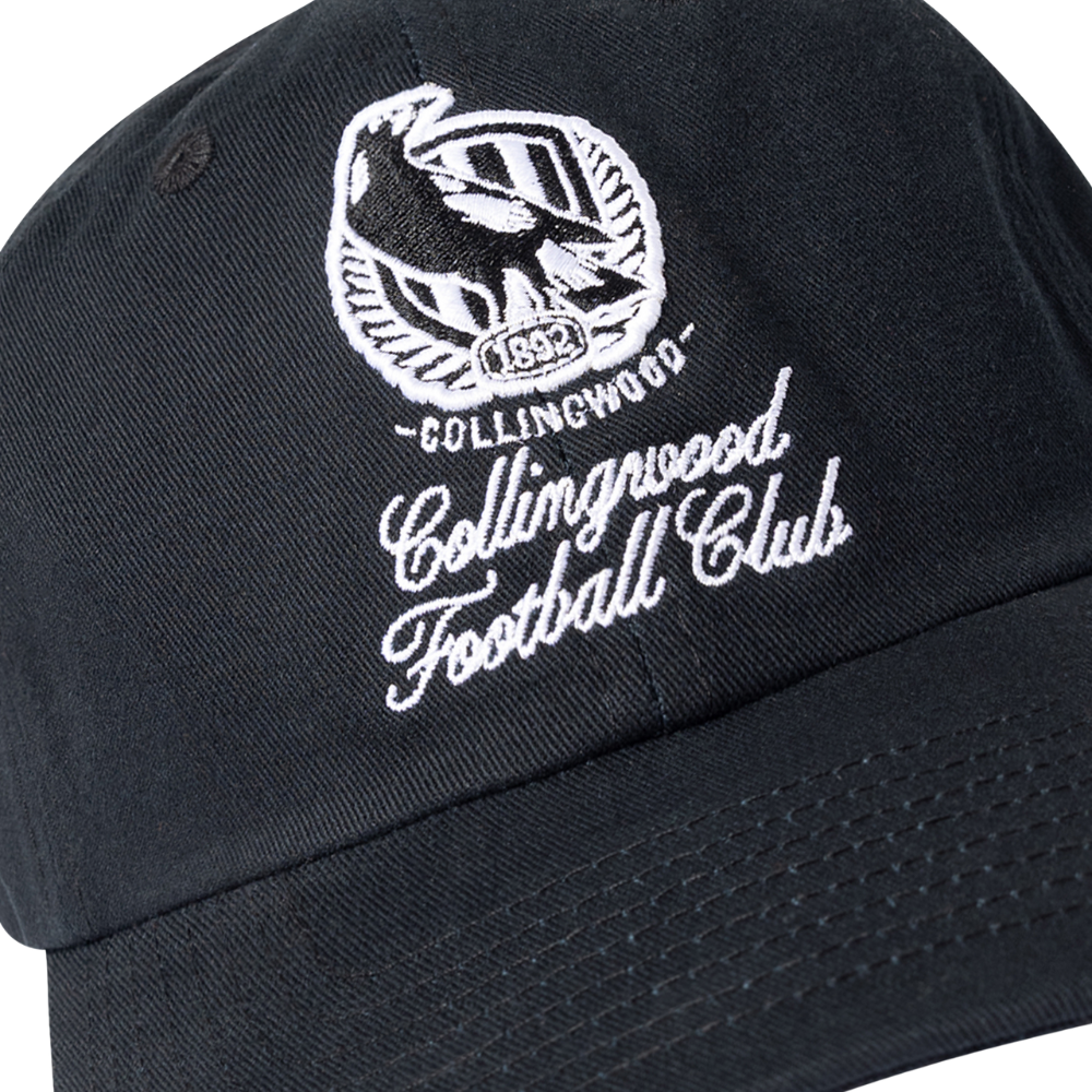 Collingwood Black Crest Dad Cap | Official Collingwood FC Merchandise