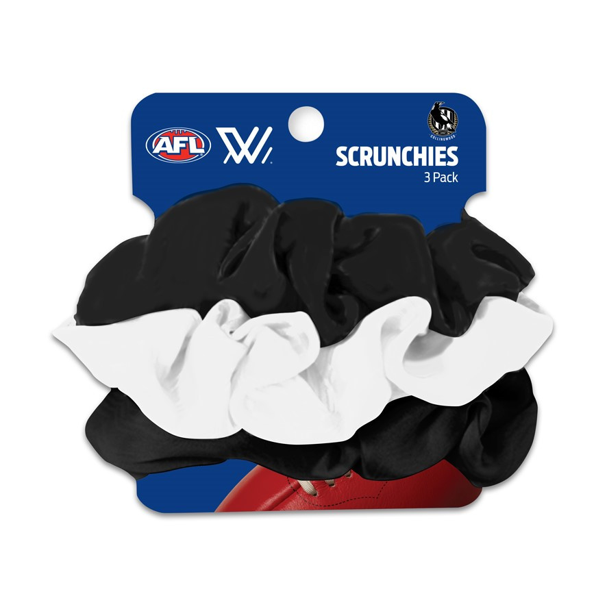 Collingwood Scrunchies - Pack of 3 | Official Collingwood FC Merchandise