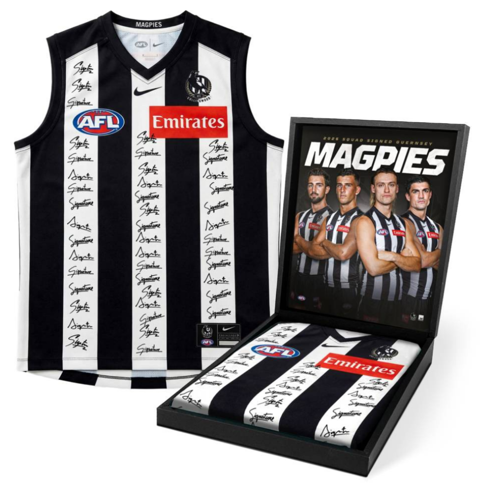 Collingwood 2026 Team Signed Boxed Guernsey | Official Collingwood FC Merchandise