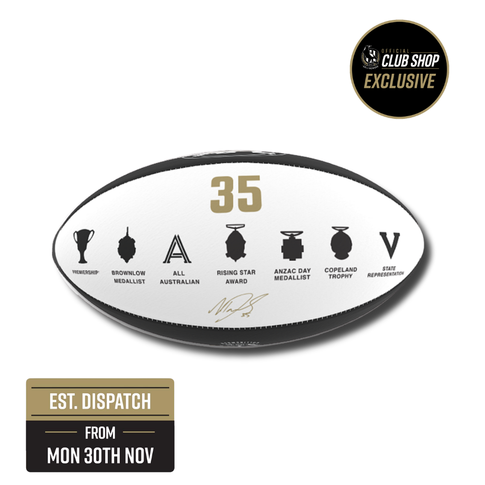 (PRE ORDER) Collingwood Nick Daicos 2026 Brownlow 20cm PVC Football